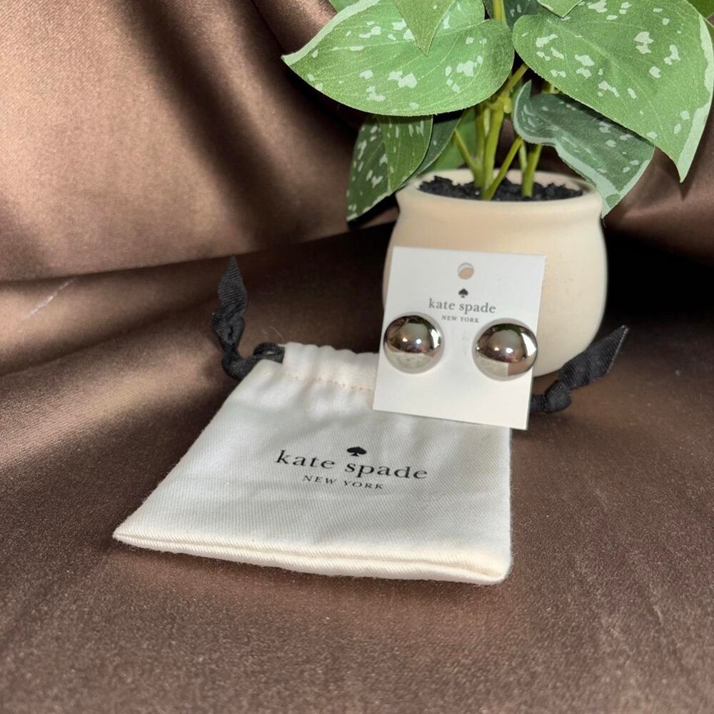 Kate spade ball stud silver earrings